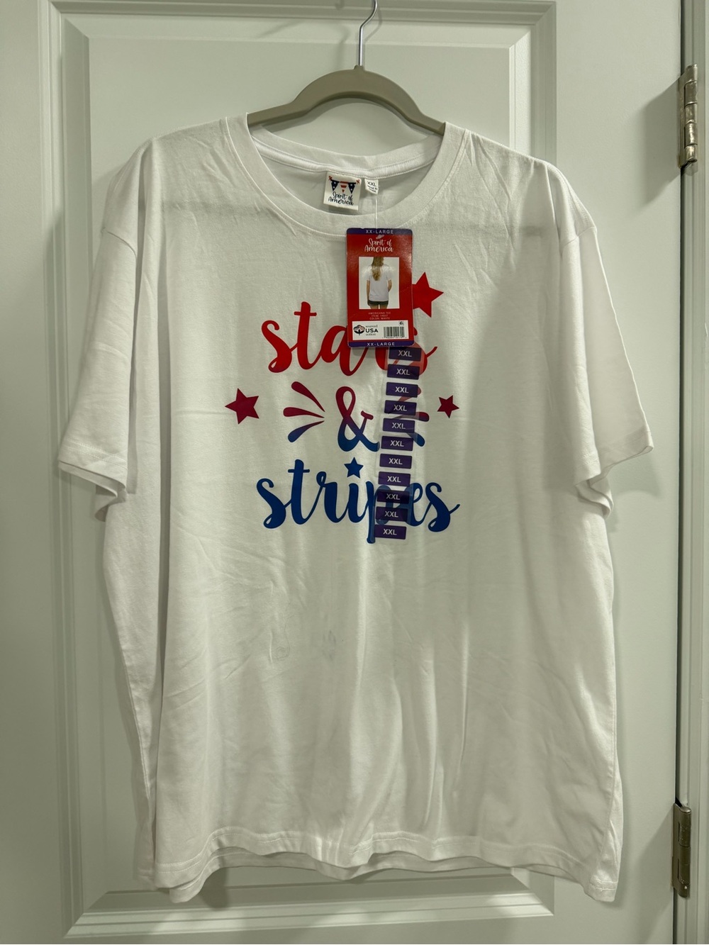 NWT Women’s White Short Sleeve 'Stars & Stripes' Graphic Tee